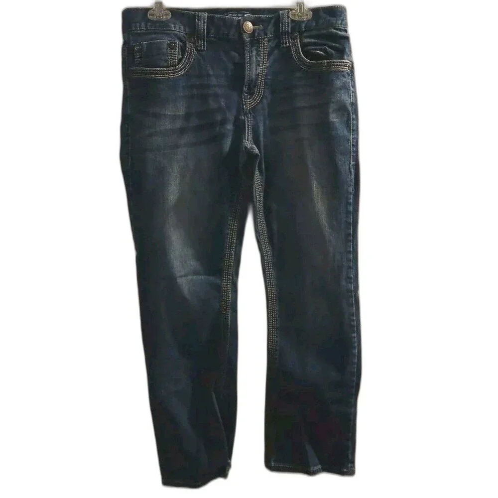 Seven 7 Mens Straight Jeans Premium Denim Blue size 32 W X 30 L 26 Inseam